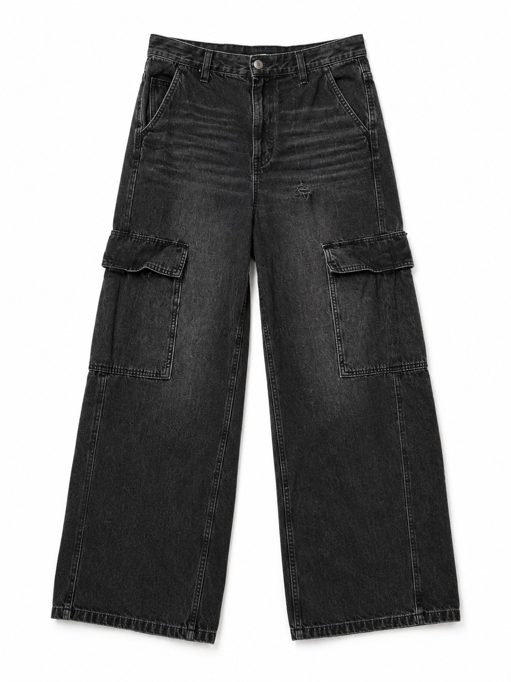 American Eagle Super High Rise Baggy Wide Leg Cargo Jeans – Women's Size 4 - Picture 4 of 5